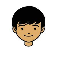 Cute boy face vector cartoon illustration