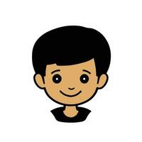 Cute cartoon boy face. vector illustration