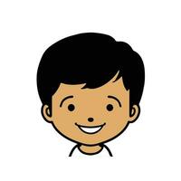 Cute cartoon boy face. vector illustration