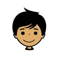 Cute cartoon boy face. vector illustration