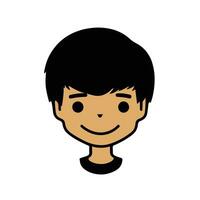 Cute cartoon boy face. vector illustration