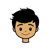 Cute cartoon boy face. vector illustration