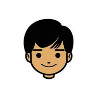 Cute cartoon boy face. vector illustration