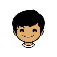 Cute cartoon boy face. vector illustration