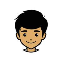 Cute cartoon boy face. vector illustration