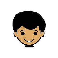 Cute cartoon boy face. vector illustration