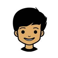 Cute cartoon boy face. vector illustration