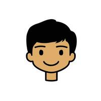 Cute cartoon boy face. vector illustration