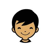 Cute cartoon boy face. vector illustration