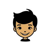 Cute cartoon boy face. vector illustration