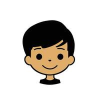 Cute cartoon boy face. vector illustration