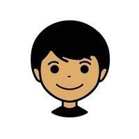 Cute cartoon boy face. vector illustration