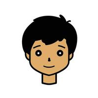 Cute cartoon boy face. vector illustration