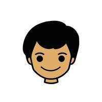 Cute cartoon boy face. vector illustration