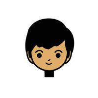 Cute cartoon boy face. vector illustration