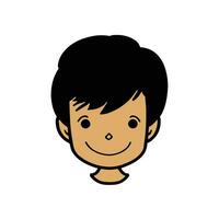 Cute boy face vector cartoon illustration