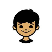 Cute boy face vector cartoon illustration