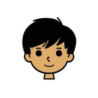 Cute boy face vector cartoon illustration