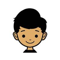 Cute boy face vector cartoon illustration