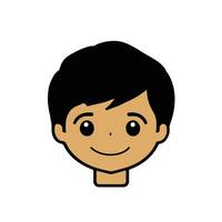 Cute boy face vector cartoon illustration