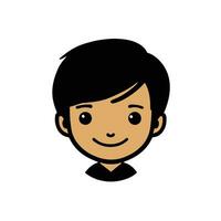 Cute boy face vector cartoon illustration