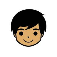 Cute boy face vector cartoon illustration