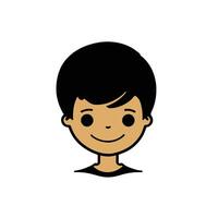 Cute boy face vector cartoon illustration