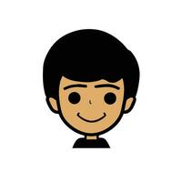 Cute boy face vector cartoon illustration