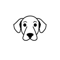 perro cabeza icono, perro cara firmar, perro cara icono en línea arte, vector gráficos.