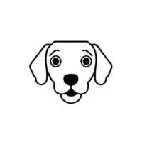 perro cabeza icono, perro cara firmar, perro cara icono en línea arte, vector gráficos.