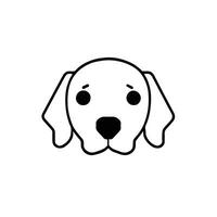 Dog head icon, dog face sign, dog face icon in line art, Vector graphics.