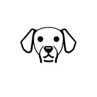 perro cabeza icono, perro cara firmar, perro cara icono en línea arte, vector gráficos.