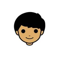 Cute cartoon boy face. vector illustration