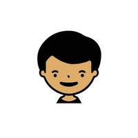 Cute cartoon boy face. vector illustration