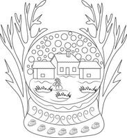 Adult Christmas Coloring page vector