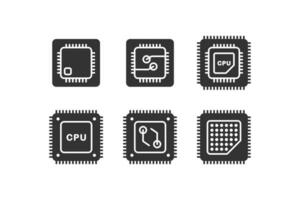 CPU icon. Central processing chip. Vector illustration design.