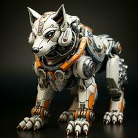 AI generated 3D cartoon wolf robot photo