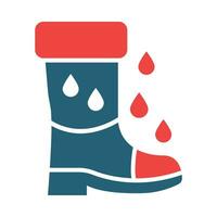 Rain Boots Glyph Two Color Icon Design vector