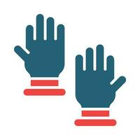 Rain Gloves Glyph Two Color Icon Design vector