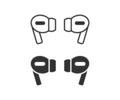 Pair of wireless earbud headphones icon. Vector illustration desing.