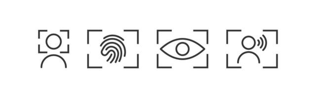 biometría autenticación usuario icono. escanear carné de identidad vector