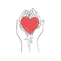Hands that hold the heart. Vector illustration design.