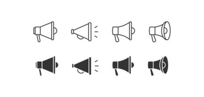 Megaphone icon set. Loudspeaker vector