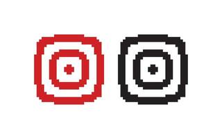 Pixel target icon. Achieving bussines goals illustration symbol. Sign 8bit game vector