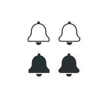 Bell icon set. Notification illustration symbol. Sign alarm clock vector