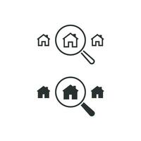 Looking for home icon. Realtor illustration symbol. Sign search house vector