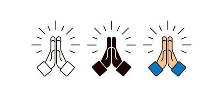 Folded hands icon. Clapses hands illustration symbol. Sign pray vector