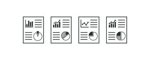 The business report icon. Financial document illustration symbol. Sign business information vector