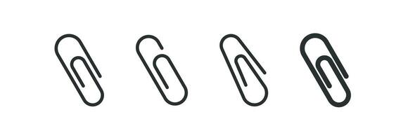 Paper clip icon set. Metal clip illustration symbol. Sign document staple vector