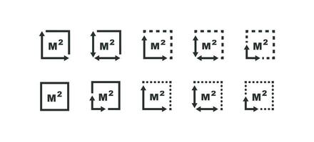 Square meter icon. M2 illustration symbol. Sign acreage vector